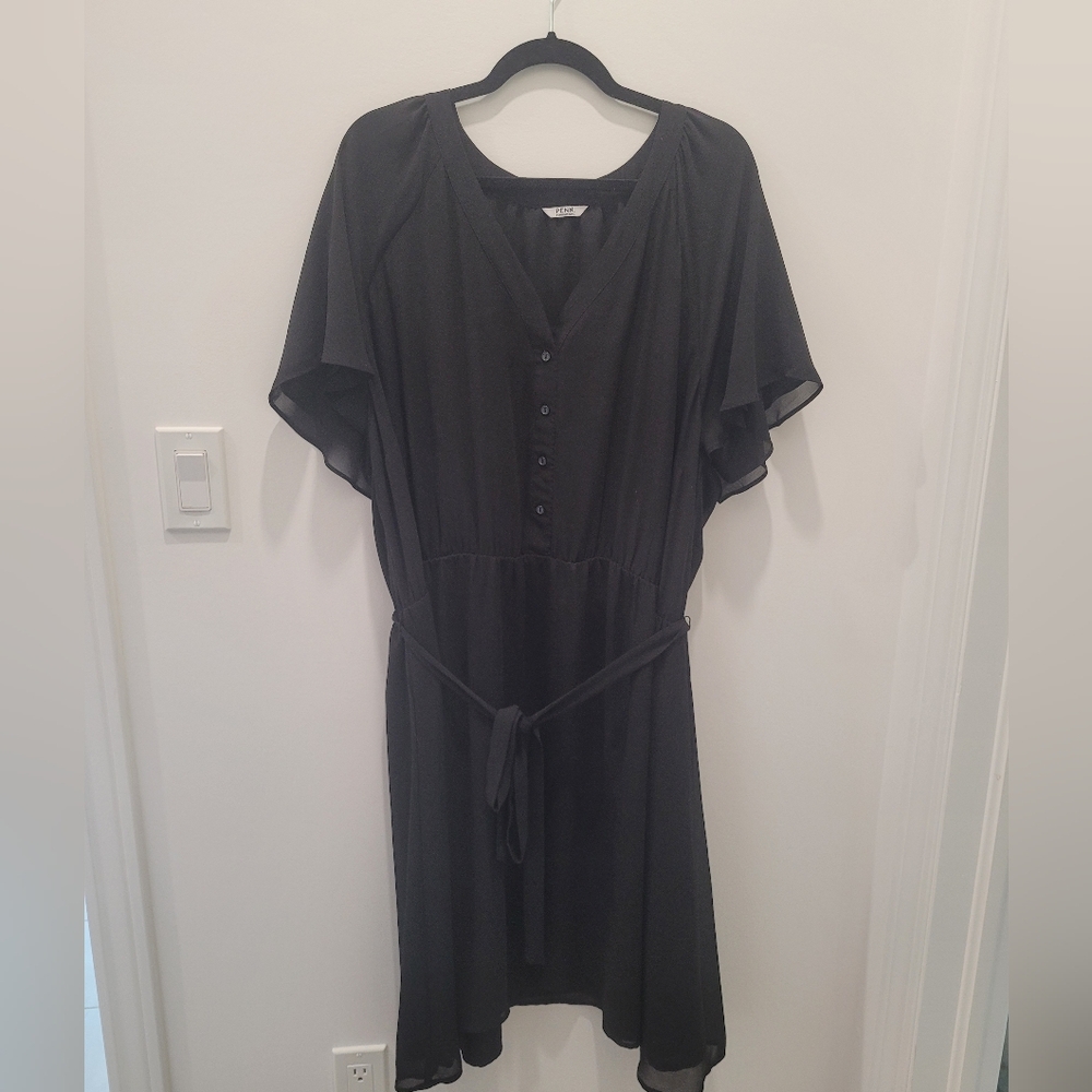 Penningtons Black Tie Front Wrap Midi Dress